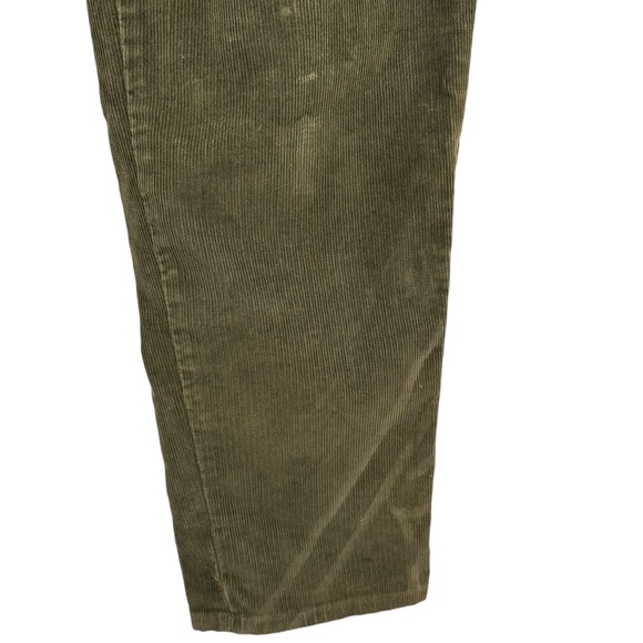 Vintage 90s Levi's 547 Loose Fit Corduroy Pants Pleated Waist Olive Green | 32" - Picture 3 of 9